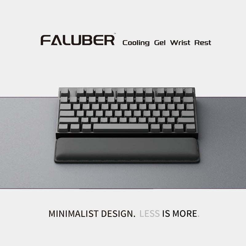Faluber Cooling Gel Wrist Rest, 12.5-inch Length for Compact Keyboard, Memory Foam Palm Rest with Non-Slip Footpad, Ergonomic Design, Stain Resistant, PC Accessory Gaming Gear (Small-Compact) - Image 2
